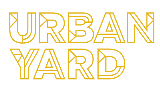 Urban Yard logo in bold yellow type.